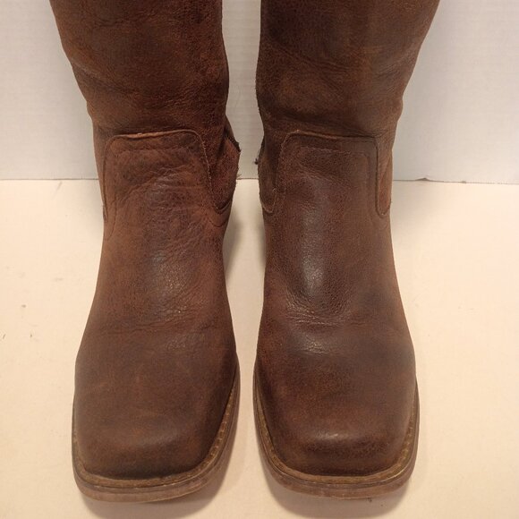 DURANGO "Charlotte" Women's Sz 9US/41EU Brown Aged Leather Inside Zip Tall Boots - Picture 4 of 12